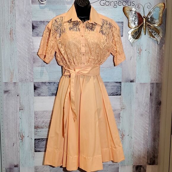 Vintage Studio 1 Orange 2pc Blouse Tank Dress Geeky Secretary Librarian Sz 8 - Picture 1 of 10